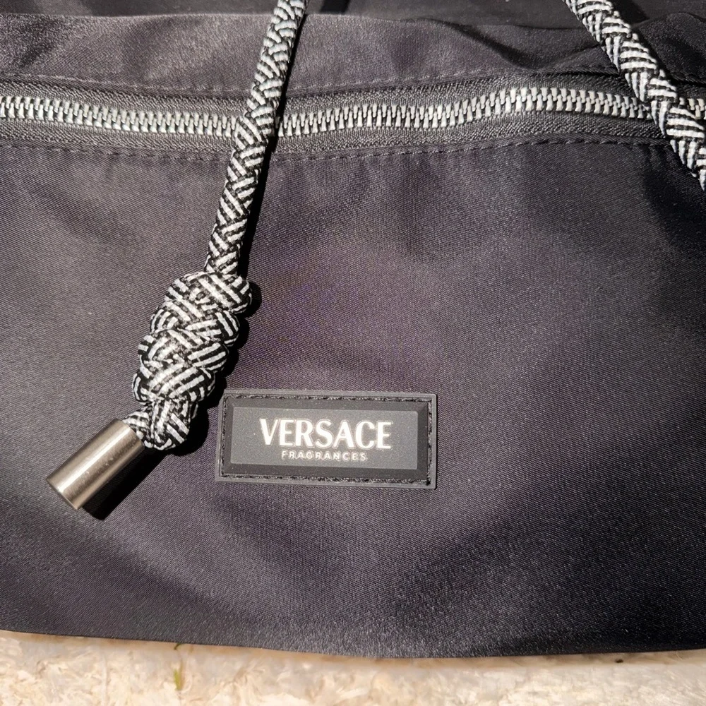 ⚡️Versace Black and White Braided Drawstring Nylon Pouch⚡️ - Picture 3 of 8